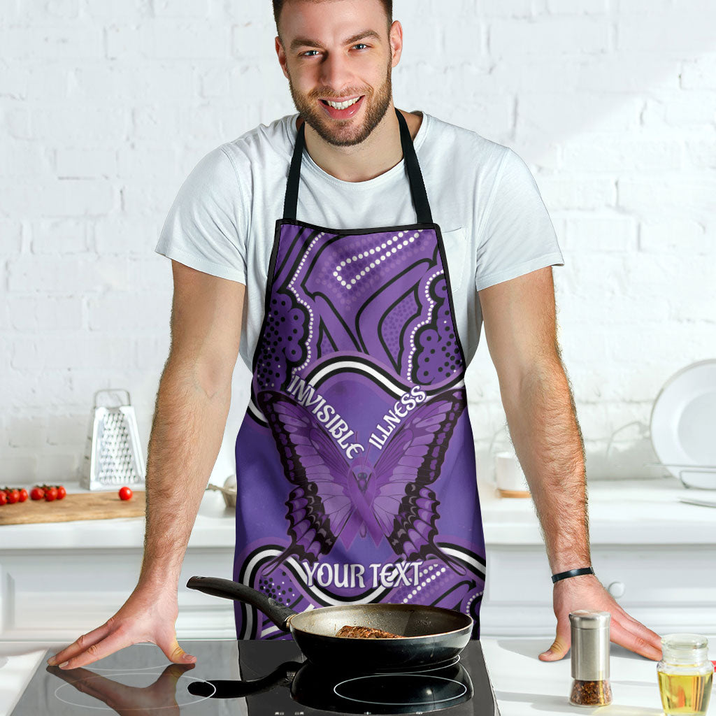 Australia Lupus Support Month Personalised Apron Butterfly Purple Ribbon Invisible Illness Indigenous Art