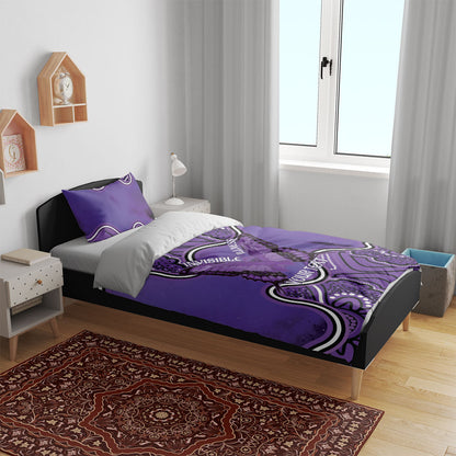 Australia Lupus Support Month Personalised Bedding Set Butterfly Purple Ribbon Invisible Illness Indigenous Art