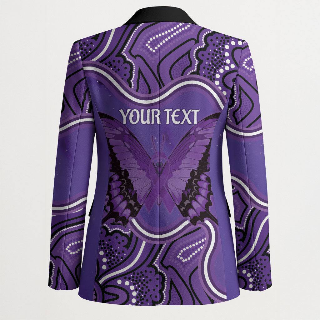 Australia Lupus Support Month Personalised Blazer Butterfly Purple Ribbon Invisible Illness Indigenous Art