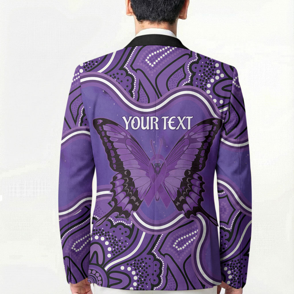 Australia Lupus Support Month Personalised Blazer Butterfly Purple Ribbon Invisible Illness Indigenous Art