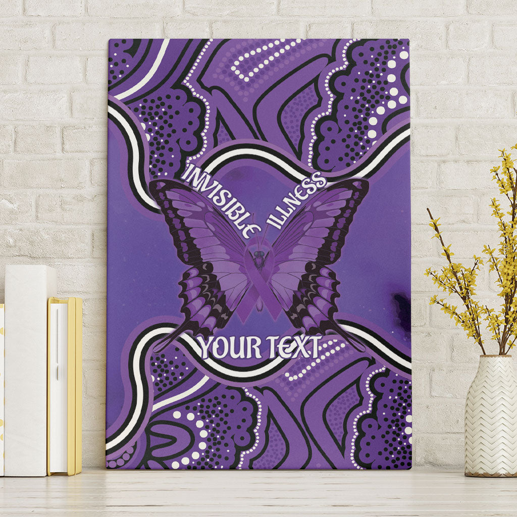 Australia Lupus Support Month Personalised Canvas Wall Art Butterfly Purple Ribbon Invisible Illness Indigenous Art