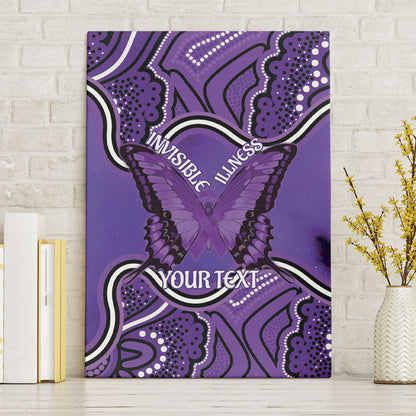 Australia Lupus Support Month Personalised Canvas Wall Art Butterfly Purple Ribbon Invisible Illness Indigenous Art