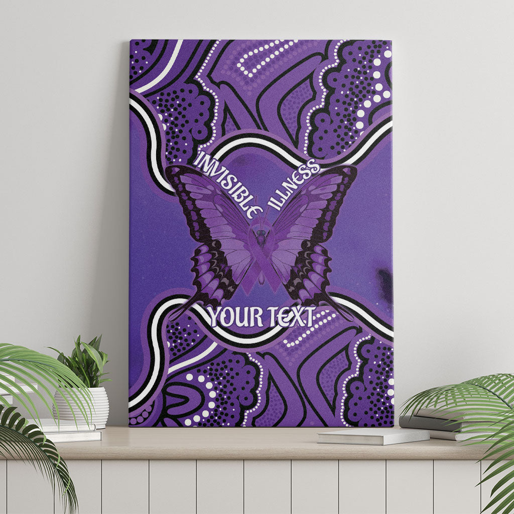 Australia Lupus Support Month Personalised Canvas Wall Art Butterfly Purple Ribbon Invisible Illness Indigenous Art