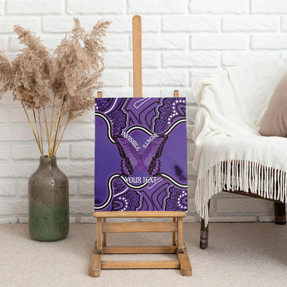 Australia Lupus Support Month Personalised Canvas Wall Art Butterfly Purple Ribbon Invisible Illness Indigenous Art