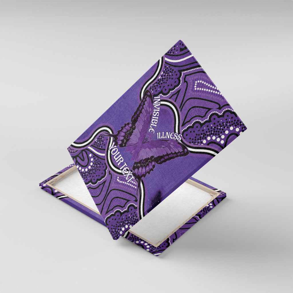 Australia Lupus Support Month Personalised Canvas Wall Art Butterfly Purple Ribbon Invisible Illness Indigenous Art