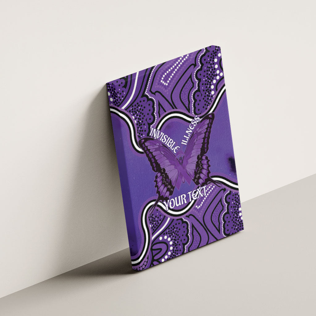 Australia Lupus Support Month Personalised Canvas Wall Art Butterfly Purple Ribbon Invisible Illness Indigenous Art