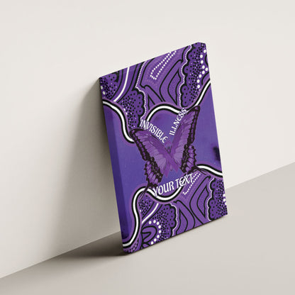 Australia Lupus Support Month Personalised Canvas Wall Art Butterfly Purple Ribbon Invisible Illness Indigenous Art