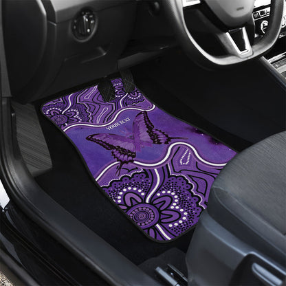 Australia Lupus Support Month Personalised Car Mats Butterfly Purple Ribbon Invisible Illness Indigenous Art