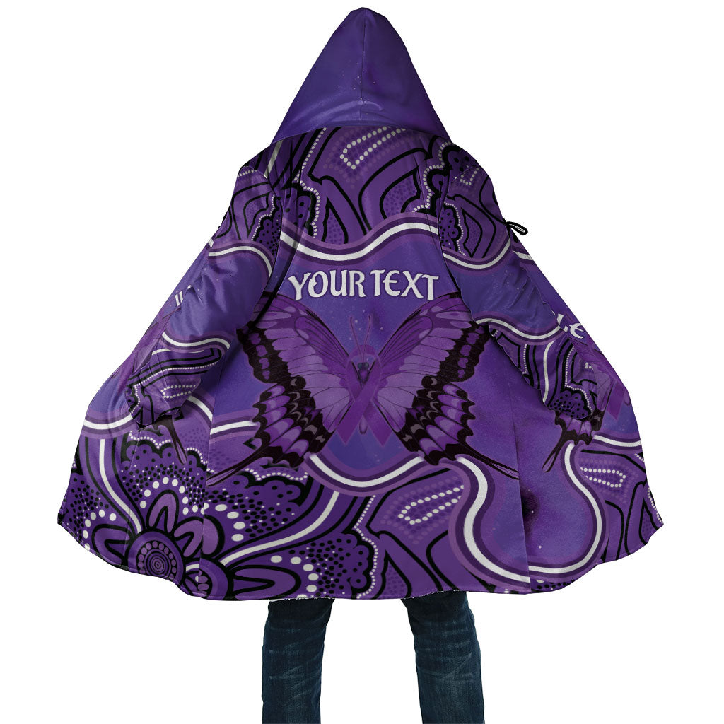 Australia Lupus Support Month Personalised Cloak Butterfly Purple Ribbon Invisible Illness Indigenous Art