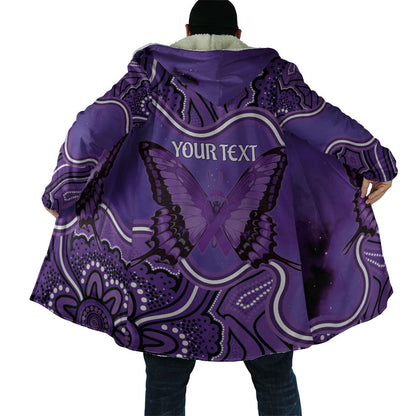 Australia Lupus Support Month Personalised Cloak Butterfly Purple Ribbon Invisible Illness Indigenous Art
