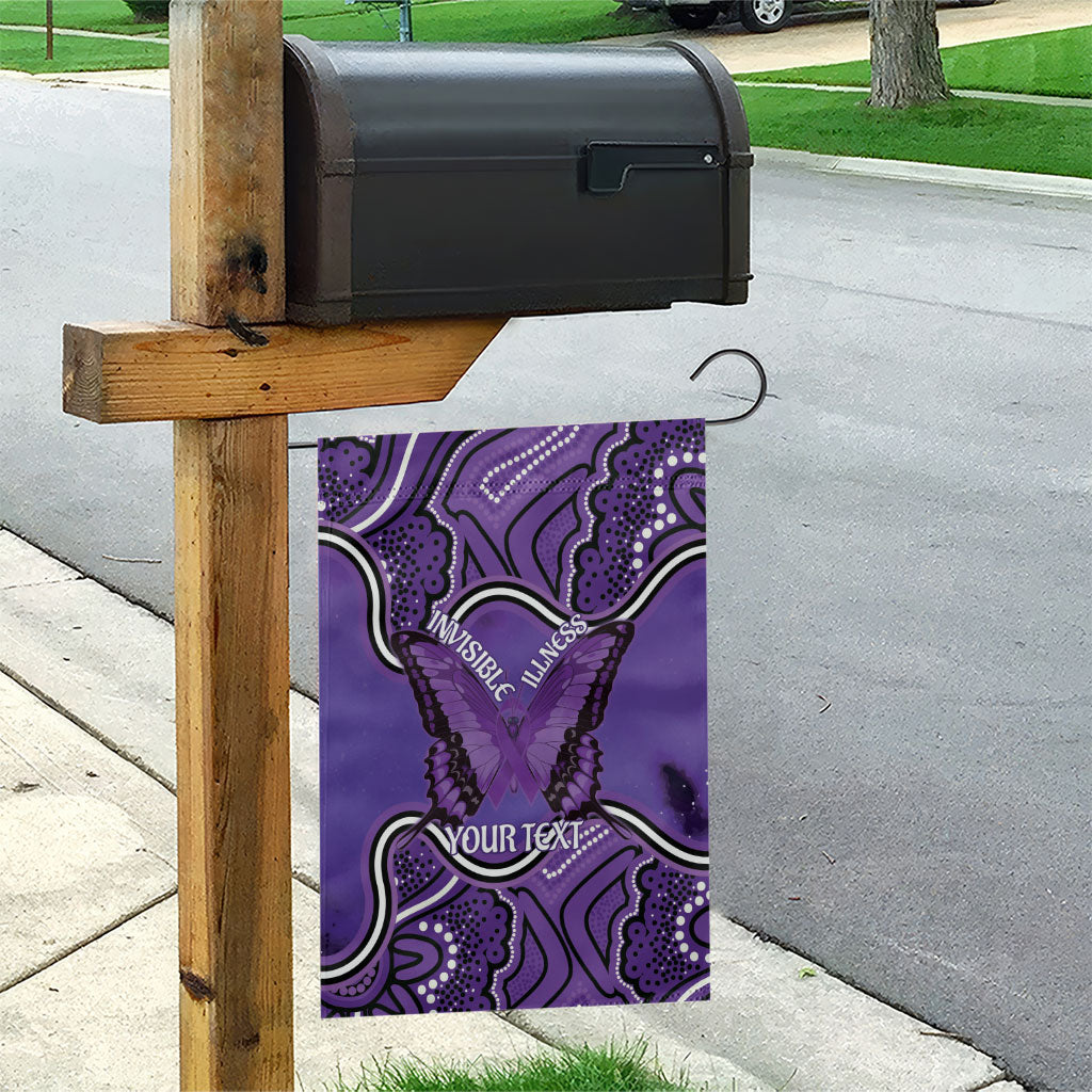 Australia Lupus Support Month Personalised Garden Flag Butterfly Purple Ribbon Invisible Illness Indigenous Art