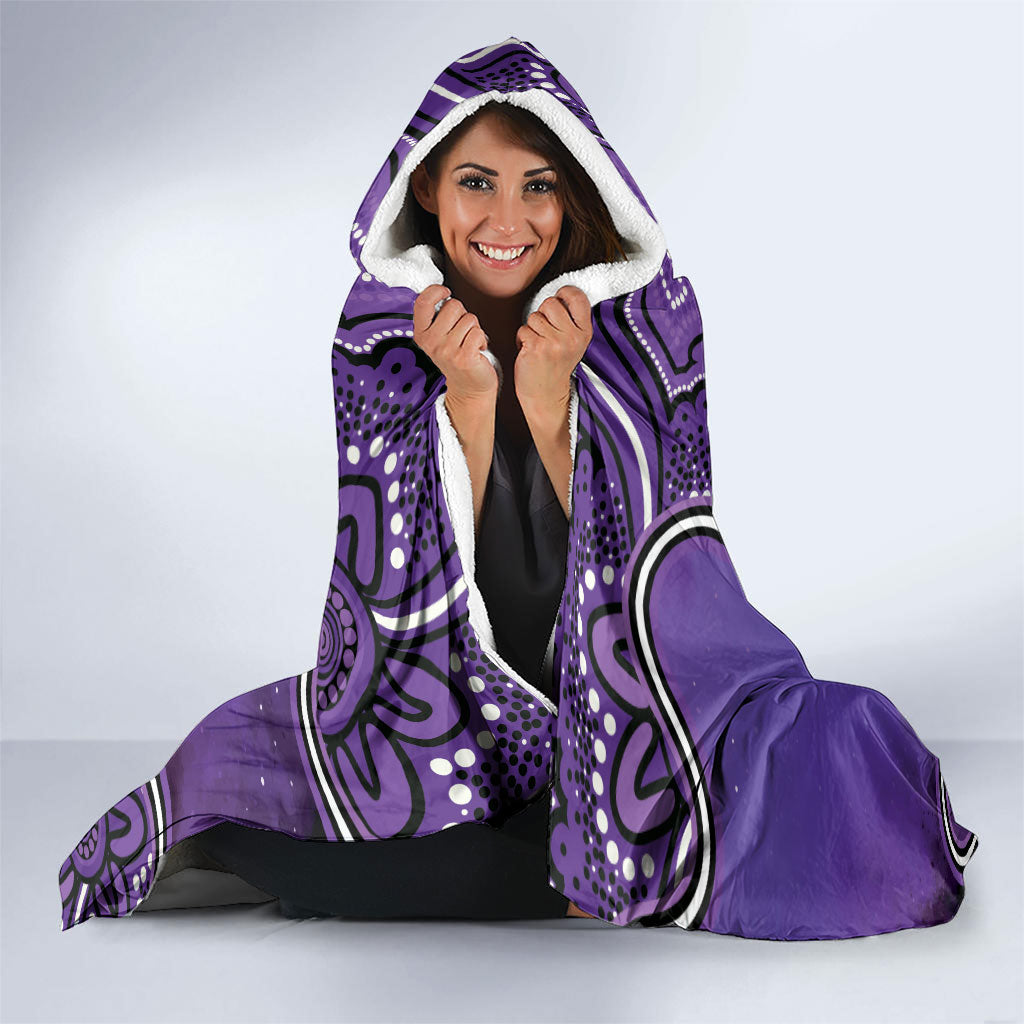 Australia Lupus Support Month Personalised Hooded Blanket Butterfly Purple Ribbon Invisible Illness Indigenous Art