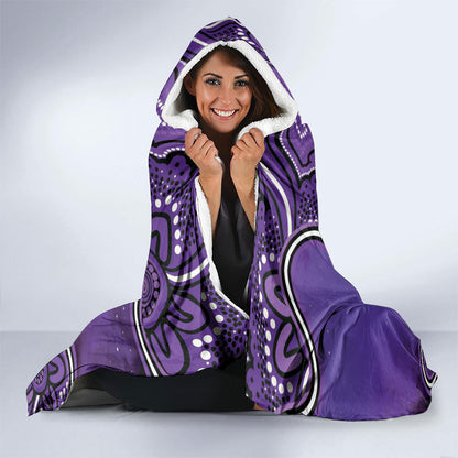 Australia Lupus Support Month Personalised Hooded Blanket Butterfly Purple Ribbon Invisible Illness Indigenous Art