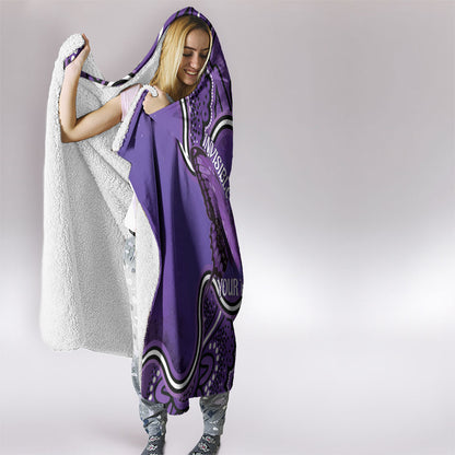 Australia Lupus Support Month Personalised Hooded Blanket Butterfly Purple Ribbon Invisible Illness Indigenous Art