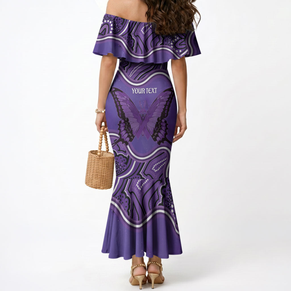 Australia Lupus Support Month Personalised Mermaid Dress Butterfly Purple Ribbon Invisible Illness Indigenous Art