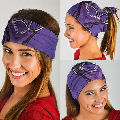 Australia Lupus Support Month Personalised Neck Gaiter Butterfly Purple Ribbon Invisible Illness Indigenous Art
