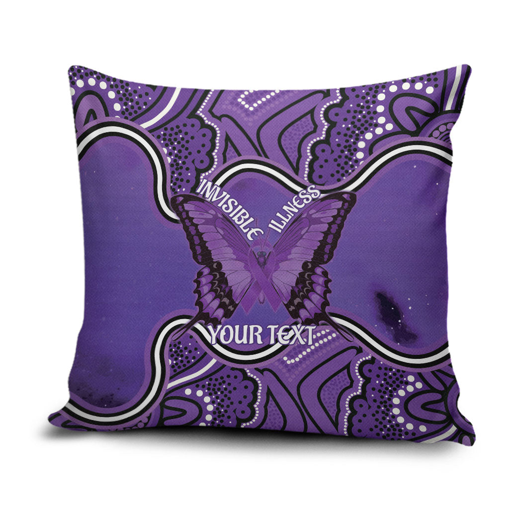 Australia Lupus Support Month Personalised Pillow Cover Butterfly Purple Ribbon Invisible Illness Indigenous Art