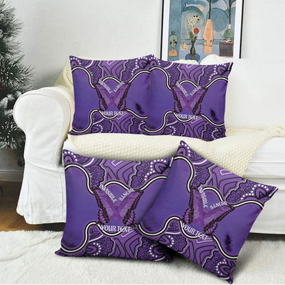 Australia Lupus Support Month Personalised Pillow Cover Butterfly Purple Ribbon Invisible Illness Indigenous Art