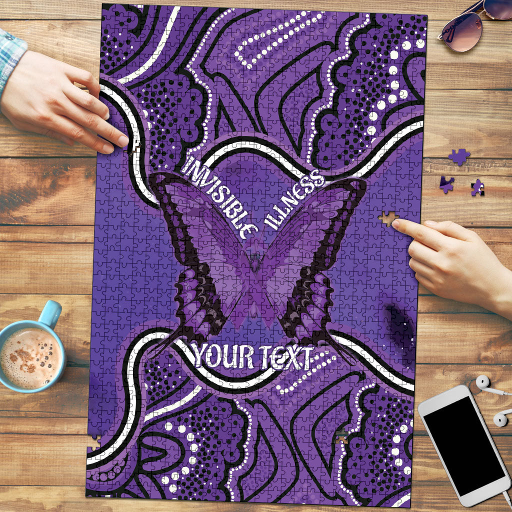 Australia Lupus Support Month Personalised Puzzle Butterfly Purple Ribbon Invisible Illness Indigenous Art