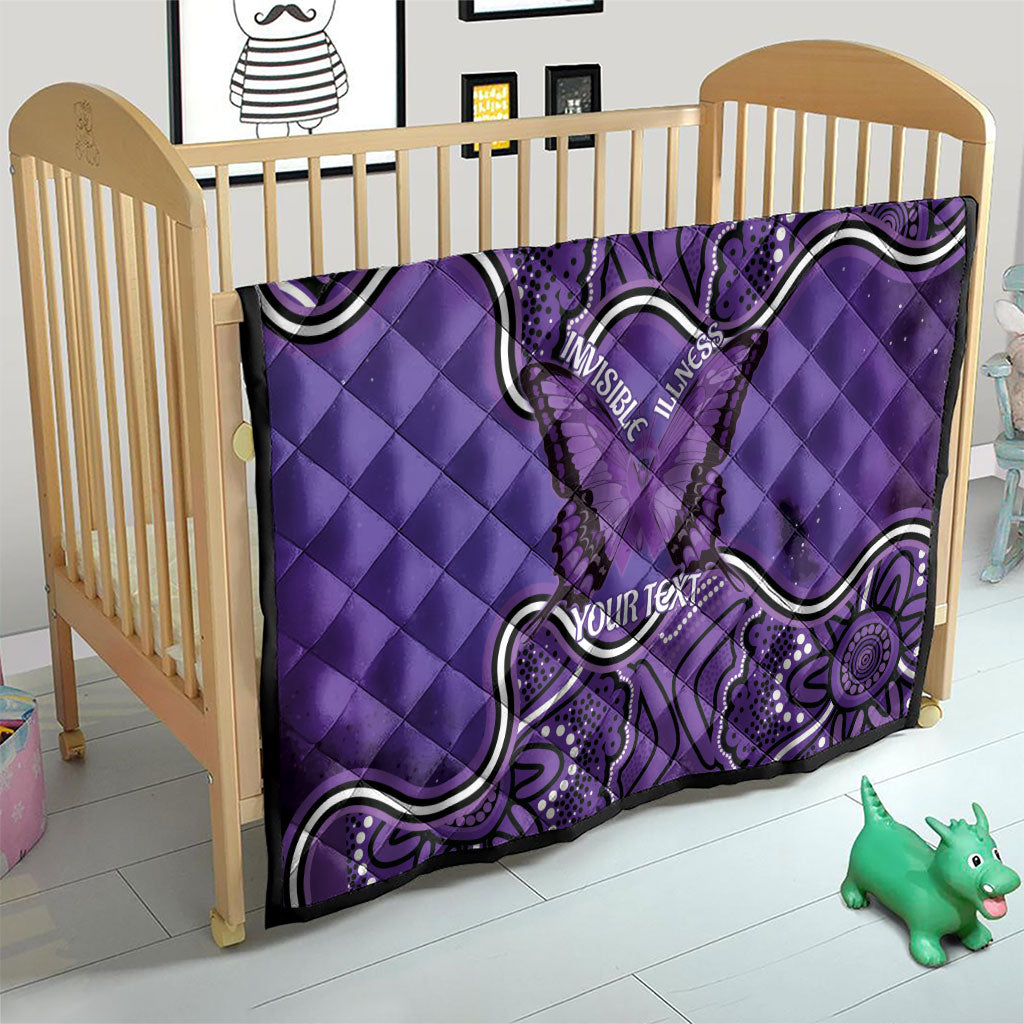 Australia Lupus Support Month Personalised Quilt Butterfly Purple Ribbon Invisible Illness Indigenous Art