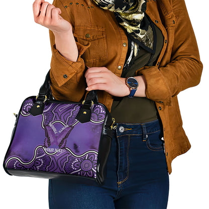 Australia Lupus Support Month Personalised Shoulder Handbag Butterfly Purple Ribbon Invisible Illness Indigenous Art