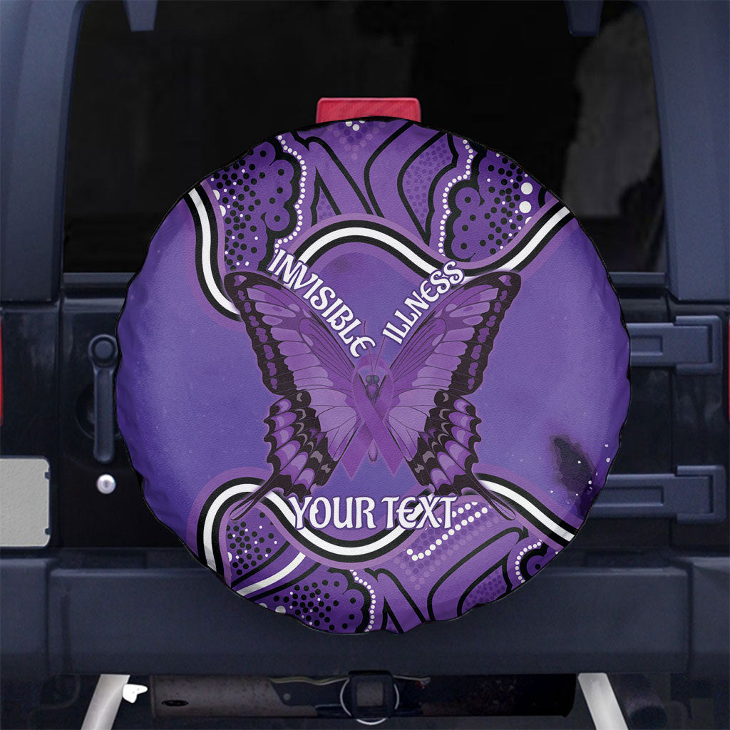 Australia Lupus Support Month Personalised Spare Tire Cover Butterfly Purple Ribbon Invisible Illness Indigenous Art