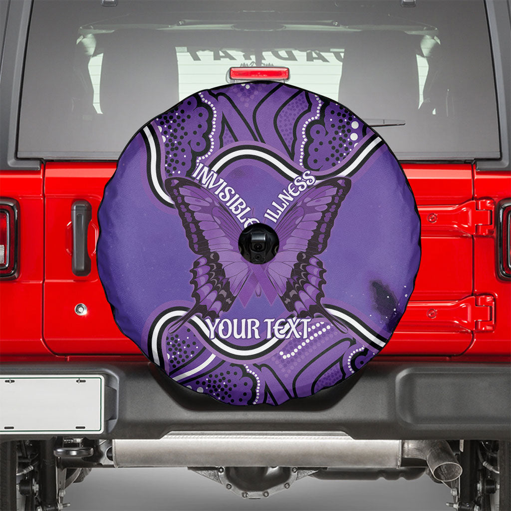 Australia Lupus Support Month Personalised Spare Tire Cover Butterfly Purple Ribbon Invisible Illness Indigenous Art