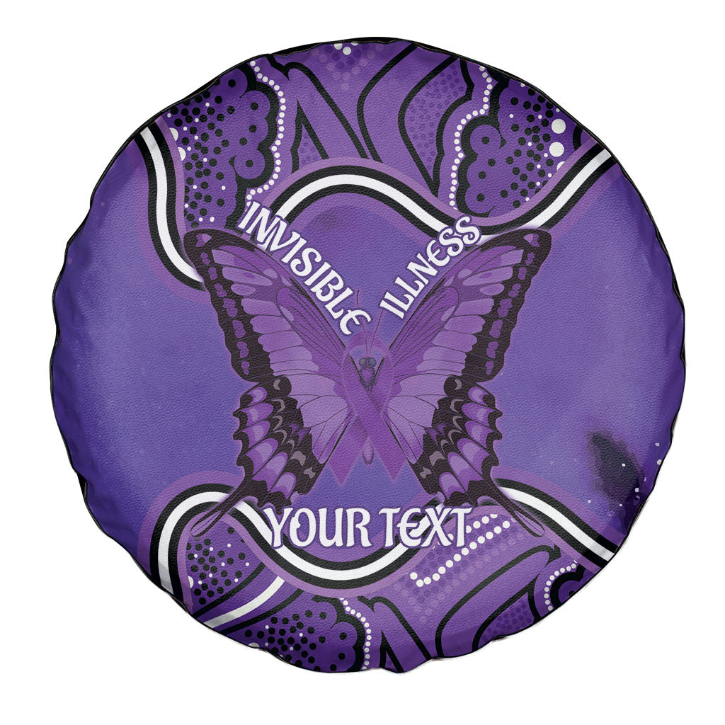 Australia Lupus Support Month Personalised Spare Tire Cover Butterfly Purple Ribbon Invisible Illness Indigenous Art