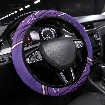 Australia Lupus Support Month Steering Wheel Cover Butterfly Purple Ribbon Invisible Illness Indigenous Art