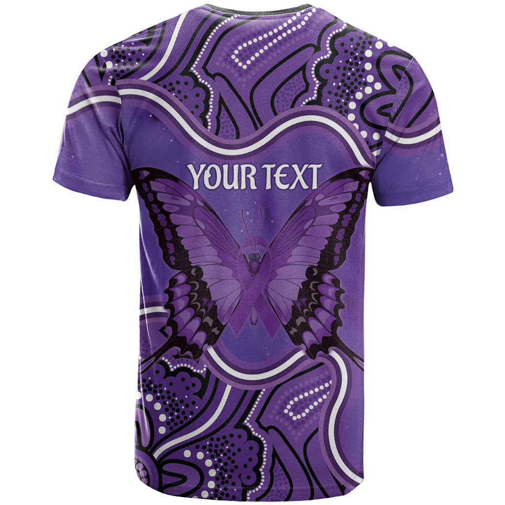 Australia Lupus Support Month Personalised T Shirt Butterfly Purple Ribbon Invisible Illness Indigenous Art