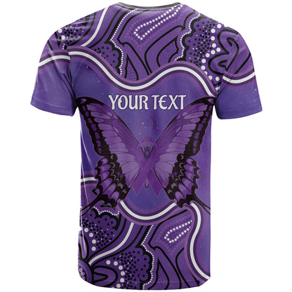 Australia Lupus Support Month Personalised T Shirt Butterfly Purple Ribbon Invisible Illness Indigenous Art