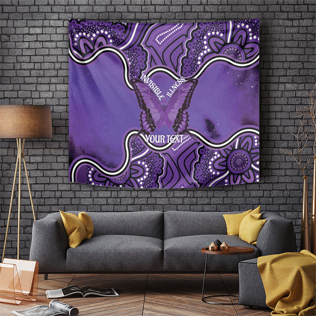 Australia Lupus Support Month Personalised Tapestry Butterfly Purple Ribbon Invisible Illness Indigenous Art