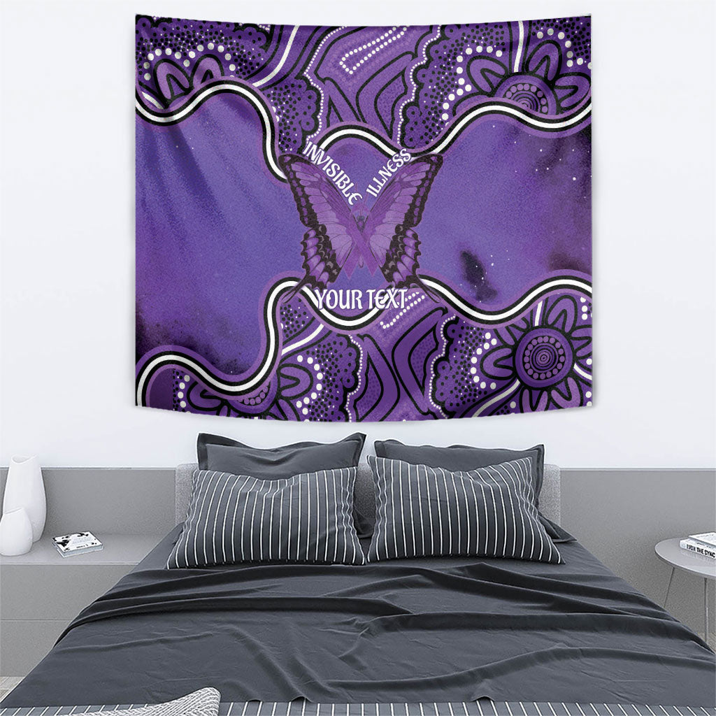 Australia Lupus Support Month Personalised Tapestry Butterfly Purple Ribbon Invisible Illness Indigenous Art