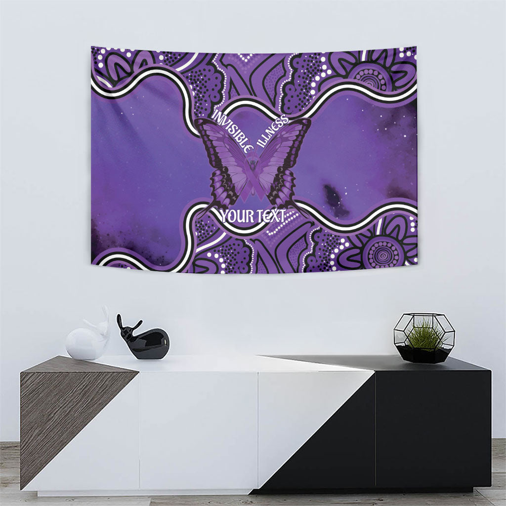 Australia Lupus Support Month Personalised Tapestry Butterfly Purple Ribbon Invisible Illness Indigenous Art