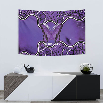 Australia Lupus Support Month Personalised Tapestry Butterfly Purple Ribbon Invisible Illness Indigenous Art