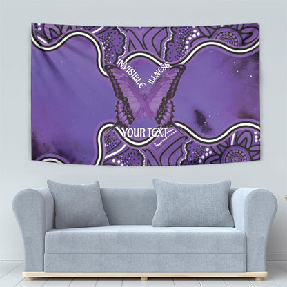 Australia Lupus Support Month Personalised Tapestry Butterfly Purple Ribbon Invisible Illness Indigenous Art