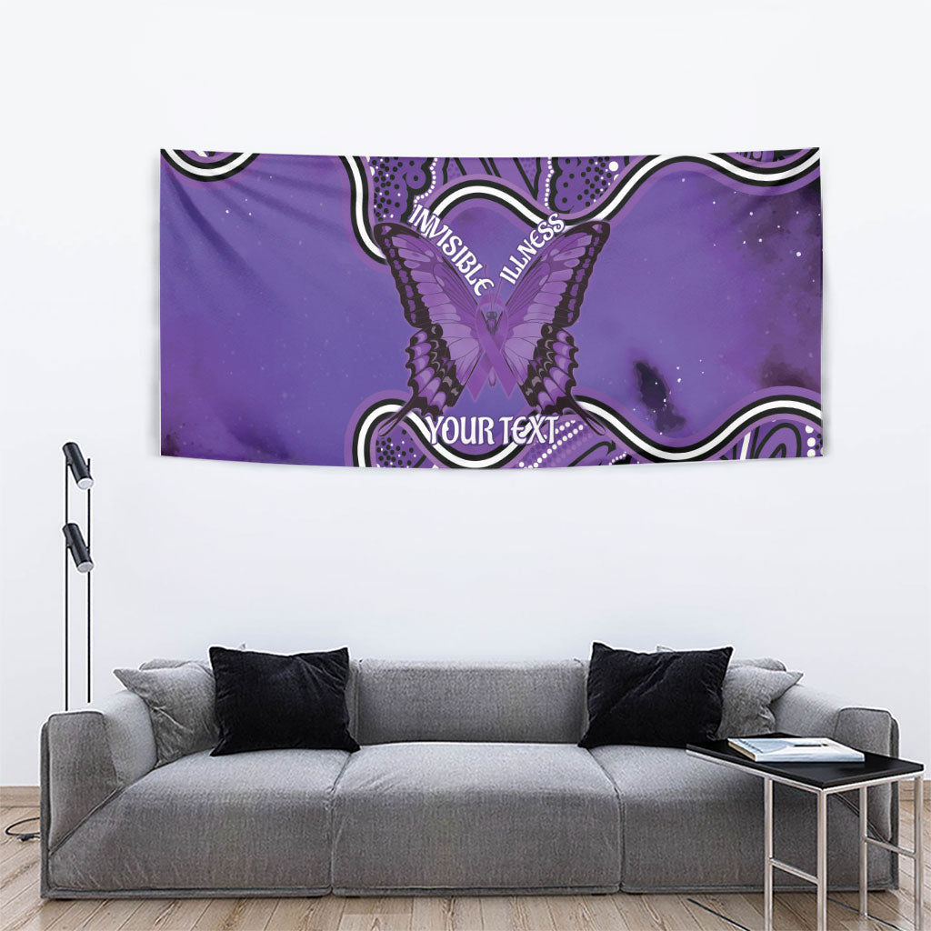 Australia Lupus Support Month Personalised Tapestry Butterfly Purple Ribbon Invisible Illness Indigenous Art