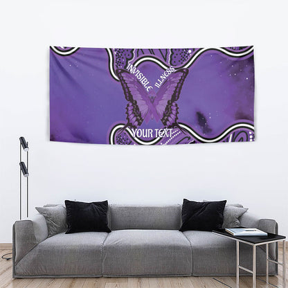 Australia Lupus Support Month Personalised Tapestry Butterfly Purple Ribbon Invisible Illness Indigenous Art