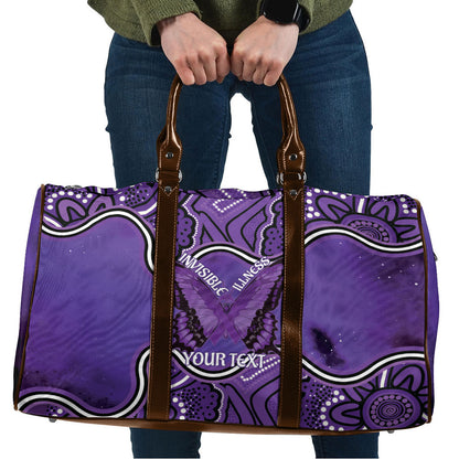 Australia Lupus Support Month Personalised Travel Bag Butterfly Purple Ribbon Invisible Illness Indigenous Art