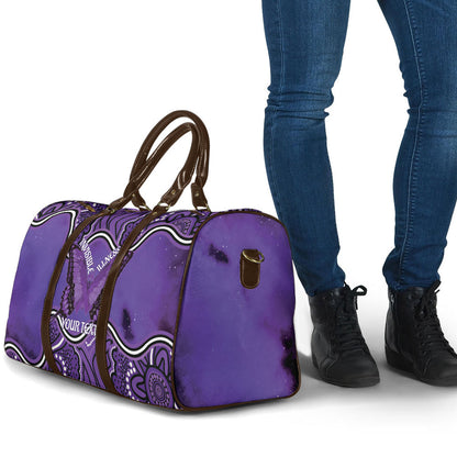 Australia Lupus Support Month Personalised Travel Bag Butterfly Purple Ribbon Invisible Illness Indigenous Art