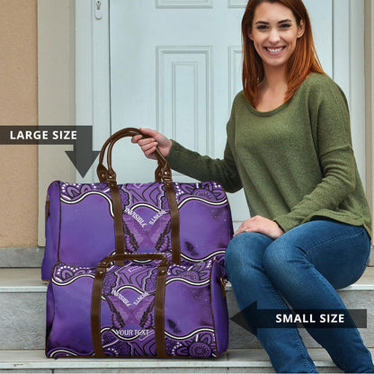 Australia Lupus Support Month Personalised Travel Bag Butterfly Purple Ribbon Invisible Illness Indigenous Art