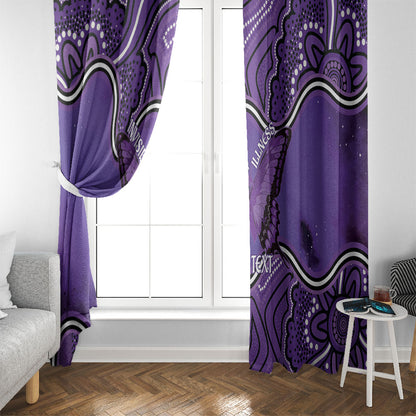Australia Lupus Support Month Personalised Window Curtain Butterfly Purple Ribbon Invisible Illness Indigenous Art