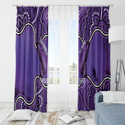 Australia Lupus Support Month Personalised Window Curtain Butterfly Purple Ribbon Invisible Illness Indigenous Art