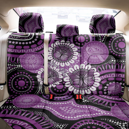 Australia Indigenous Butterflies Personalised Back Car Seat Cover Lupus Support Purple Ribbon Aboriginal Art