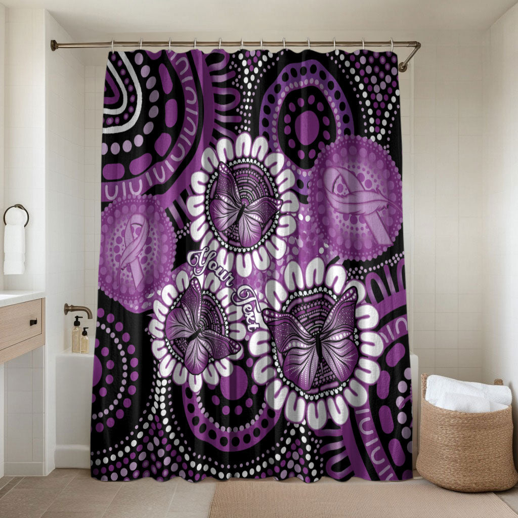 Australia Indigenous Butterflies Personalised Bathroom Set Lupus Support Purple Ribbon Aboriginal Art