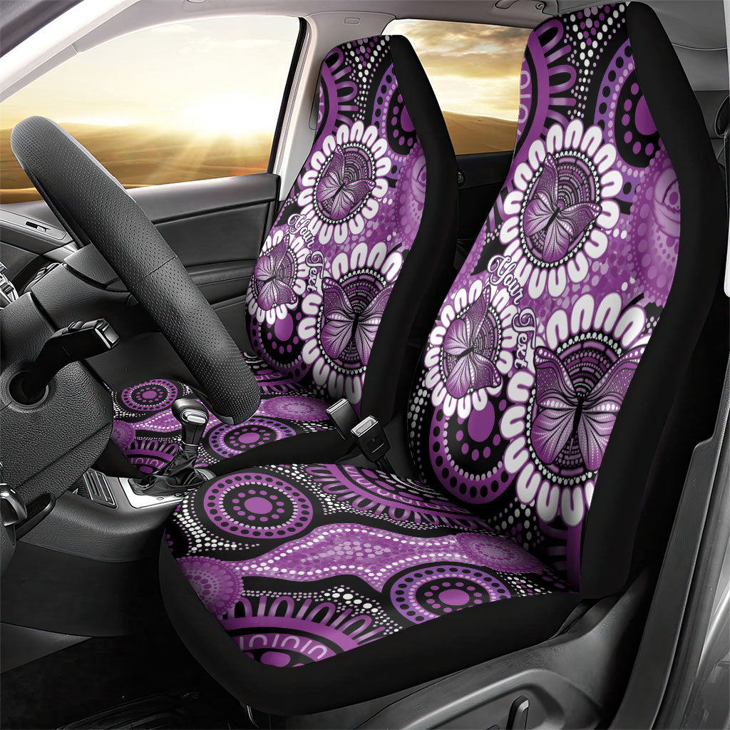 Australia Indigenous Butterflies Personalised Car Seat Cover Lupus Support Purple Ribbon Aboriginal Art