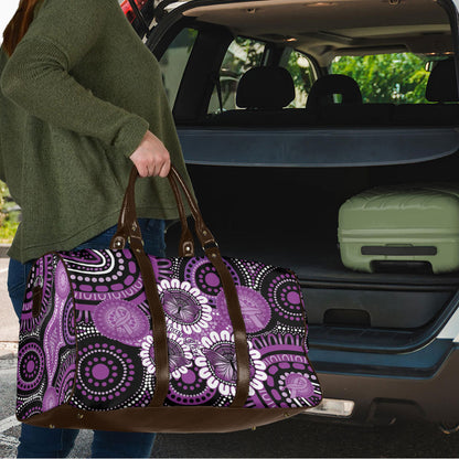 Australia Indigenous Butterflies Personalised Travel Bag Lupus Support Purple Ribbon Aboriginal Art