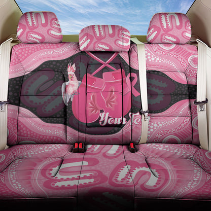 Personalised Australia Breast Cancer Support Back Car Seat Cover Pink Cockatoo Fight Boxing Gloves Aboriginal Art