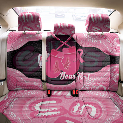 Personalised Australia Breast Cancer Support Back Car Seat Cover Pink Cockatoo Fight Boxing Gloves Aboriginal Art
