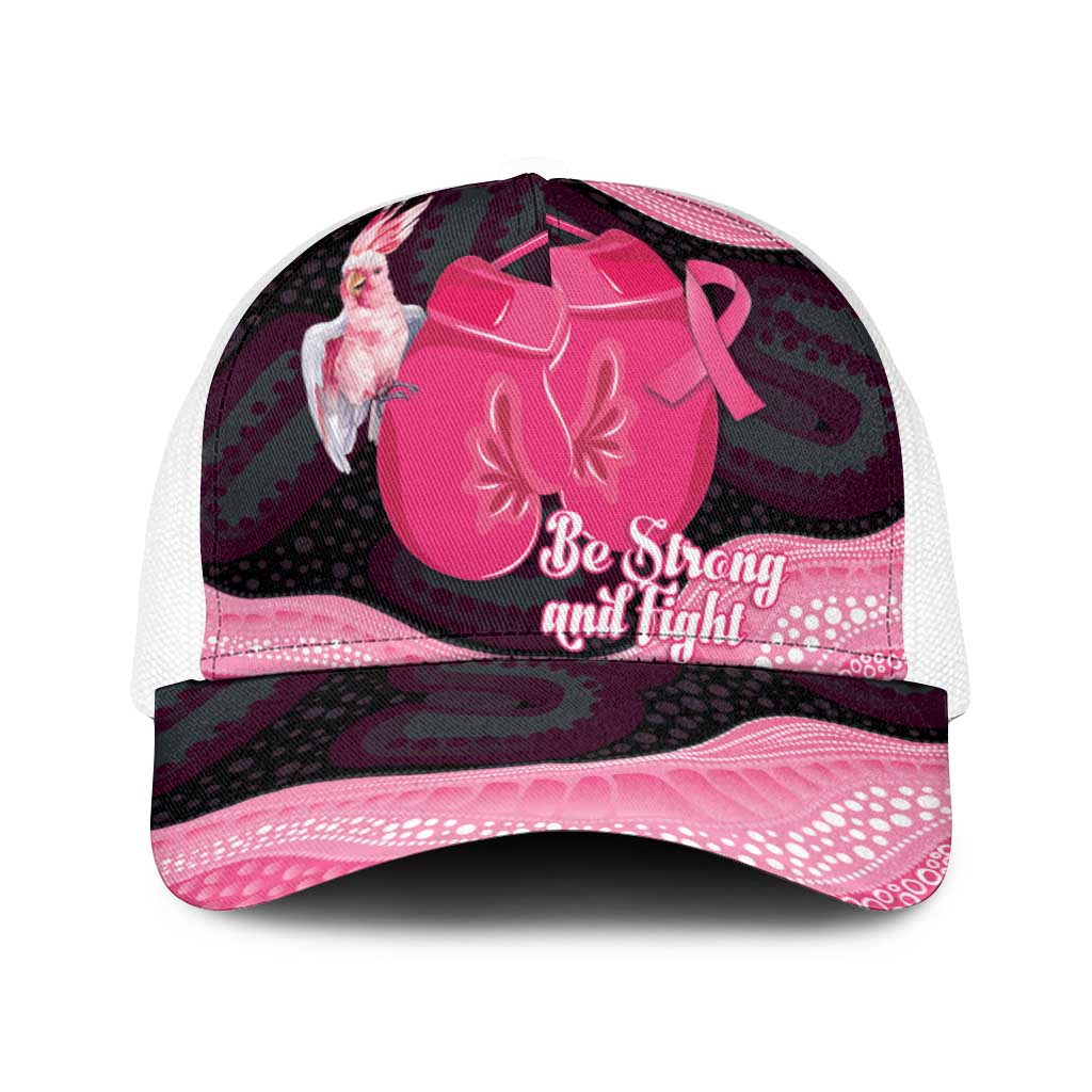 Australia Breast Cancer Support Baseball Net Cap Pink Cockatoo Fight Boxing Gloves Aboriginal Art